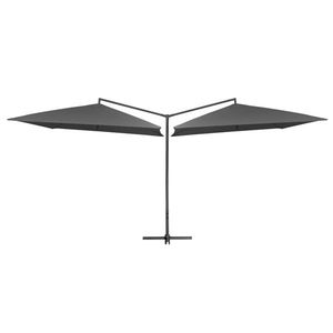 vidaXL Umbrelă de soare cu stâlp din oțel, antracit, 250x250 cm imagine