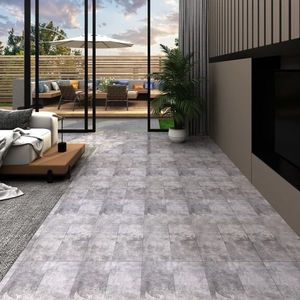 vidaXL Plăci de pardoseală, maro ciment, 4, 46 m², 3 mm, PVC imagine