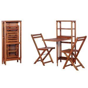 vidaXL Set mobilier bistro pliabil, 3 piese, lemn masiv de acacia imagine