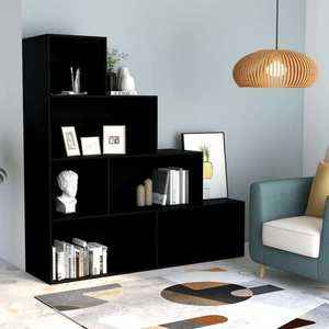 vidaXL Bibliotecă/Separator cameră, negru 155x24x160 cm lemn prelucrat imagine