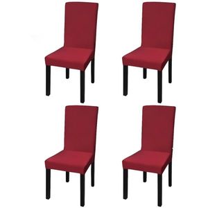 vidaXL Huse de scaun elastice drepte, 4 buc., roșu bordo imagine