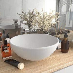 vidaXL Chiuvetă baie lux, alb mat, 32, 5x14 cm, ceramică, rotund imagine