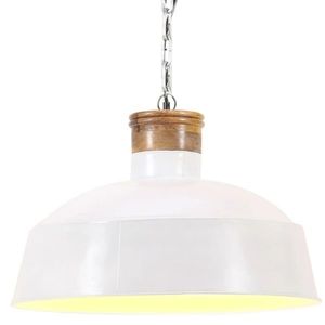 vidaXL Lampă suspendată industrială, alb, 58 cm, E27 imagine