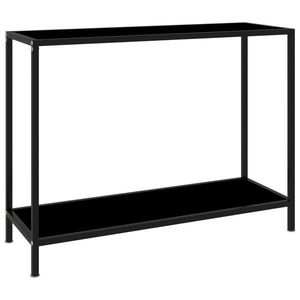 vidaXL Masă consolă, negru, 100 x 35 x 75 cm, sticlă securizată imagine