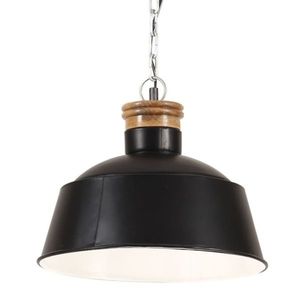 vidaXL Lampă suspendată industrială, negru, 32 cm, E27 imagine