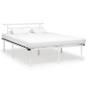 Cadru de pat, alb, 140 x 200 cm, metal imagine