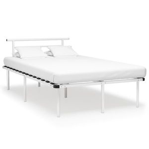 vidaXL Cadru de pat, alb, 120 x 200 cm, metal imagine