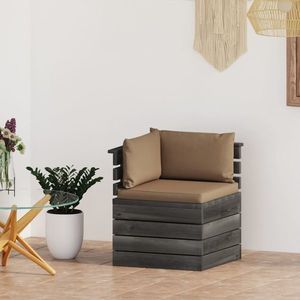 vidaXL Canapea de grădină din paleți, colțar, cu perne, lemn de pin imagine