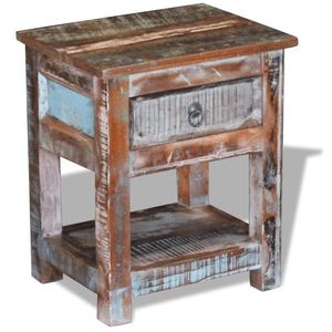 vidaXL Masă laterală cu un sertar, 43x33x51 cm, lemn masiv reciclat imagine