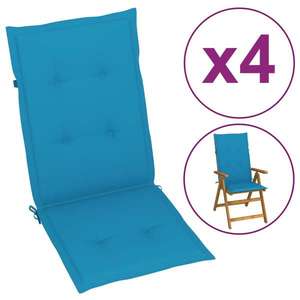 vidaXL Perne scaun de grădină, 4 buc, albastru, 120x50x3 cm imagine