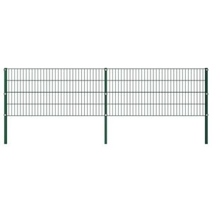 vidaXL Panou de gard cu stâlpi, verde, 3, 4, fier imagine