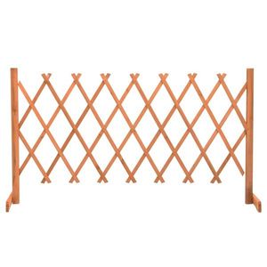 vidaXL Gard cu zăbrele de grădină, portocaliu, 150x80 cm, lemn de brad imagine