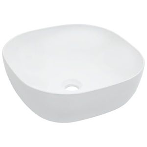 vidaXL Chiuvetă de baie, alb, 42, 5x42, 5x14, 5 cm, ceramică imagine