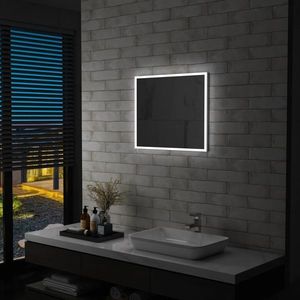 vidaXL Oglindă cu LED de perete pentru baie, 60 x 50 cm imagine
