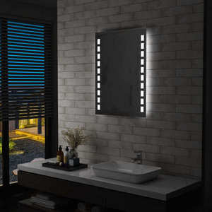 vidaXL Oglindă cu LED de perete de baie, 60 x 80 cm imagine