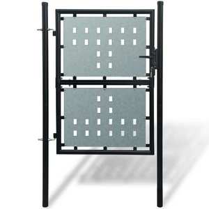 vidaXL Poartă de gard cu o ușă, negru, 100x250 cm imagine