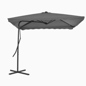 vidaXL Umbrelă soare de exterior, stâlp din oțel, antracit, 250x250 cm imagine