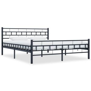 vidaXL Cadru de pat, negru, 200 x 200 cm, oțel imagine