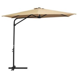 vidaXL Umbrelă de soare de exterior, stâlp din oțel, gri taupe, 300 cm imagine