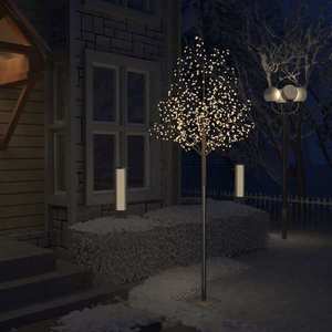 vidaXL Pom Crăciun, 600 LED-uri alb cald, flori de cireș, 300 cm imagine