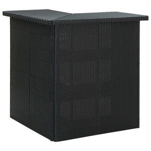 vidaXL Masă de bar colțar, negru, 100 x 50 x 105 cm, poliratan imagine