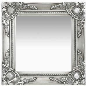 vidaXL Oglindă de perete în stil baroc, argintiu, 40 x 40 cm imagine
