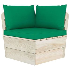 vidaXL Perne pentru canapea din paleți, 3 buc., verde, textil imagine