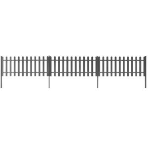 vidaXL Gard din șipci cu stâlpi, 3 buc., 600x60 cm, WPC imagine