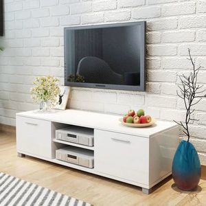 vidaXL Dulap TV, alb extralucios, 120 x 40, 3 x 35 cm imagine