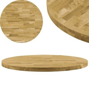 vidaXL Blat de masă, lemn masiv de stejar, rotund, 44 mm, 900 mm imagine
