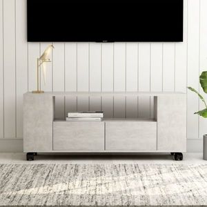 vidaXL Comodă TV, gri beton, 120x35x48 cm, lemn prelucrat imagine