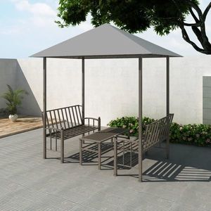 vidaXL Pavilion de grădină cu masă și bănci, antracit, 2, 5x1, 5x2, 4 m imagine