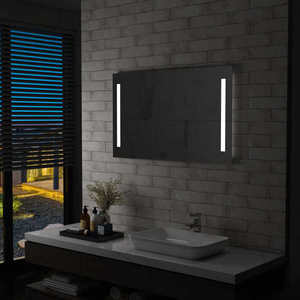 vidaXL Oglindă de perete de baie cu LED, 100 x 60 cm imagine