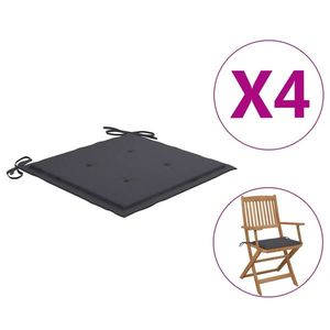 vidaXL Perne scaun de grădină, 4 buc., antracit, 40x40x3 cm imagine