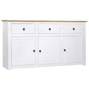 vidaXL Servantă, alb, 135 x 40 x 80 cm, lemn masiv de pin, gama Panama imagine