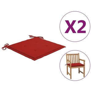 vidaXL Perne scaune de grădină 2 buc. roșu 50x50x3 cm țesătură Oxford imagine