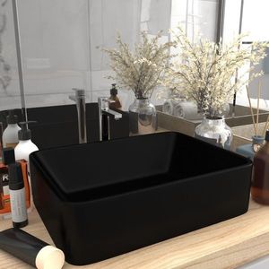 vidaXL Chiuvetă de baie lux, negru mat, 41 x 30 x 12 cm, ceramică imagine