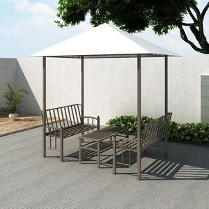 vidaXL Pavilion de grădină cu masă și bănci 2, 5x1, 5x2, 4 m imagine