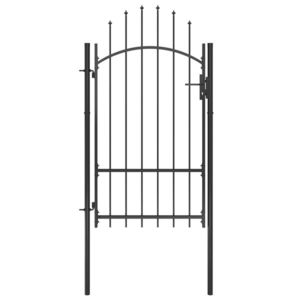 vidaXL Gard de grădină, negru, 1, 7 x 1, 2 m, oțel imagine