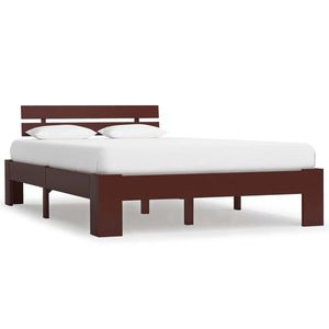 vidaXL Cadru de pat, maro închis, 120 x 200 cm, lemn masiv de pin imagine