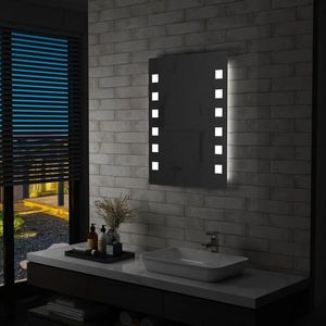 vidaXL Oglindă cu LED de perete pentru baie, 60 x 80 cm imagine