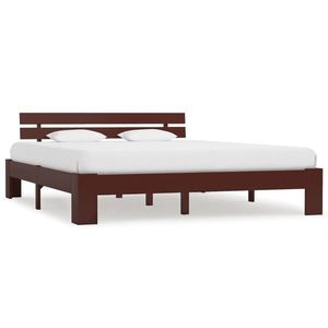 vidaXL Cadru de pat, maro închis, 160 x 200 cm, lemn masiv de pin imagine