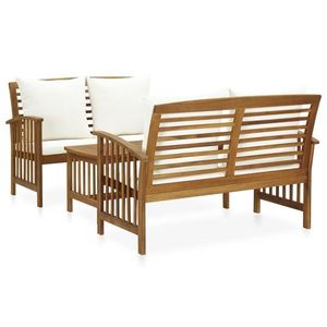 vidaXL Set mobilier grădină cu perne, 3 piese, lemn masiv de acacia imagine