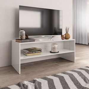 vidaXL Comodă TV, alb lucios, 100 x 40 x 40 cm, PAL imagine