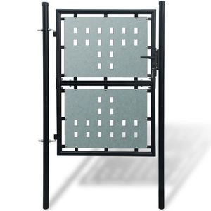 vidaXL Poartă de gard cu o ușă, negru, 100x200 cm imagine