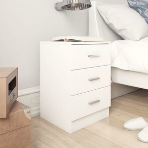 vidaXL Noptieră, alb, 38x35x56 cm, lemn prelucrat imagine
