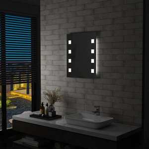 vidaXL Oglindă cu LED de perete pentru baie, 50 x 60 cm imagine