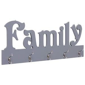 vidaXL Cuier de perete FAMILY, gri, 74 x 29, 5 cm imagine