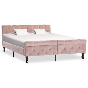 vidaXL Cadru de pat, roz, 140 x 200 cm, catifea imagine