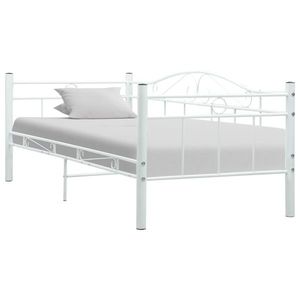 vidaXL Cadru pat de zi, alb, 90x200 cm, metal imagine